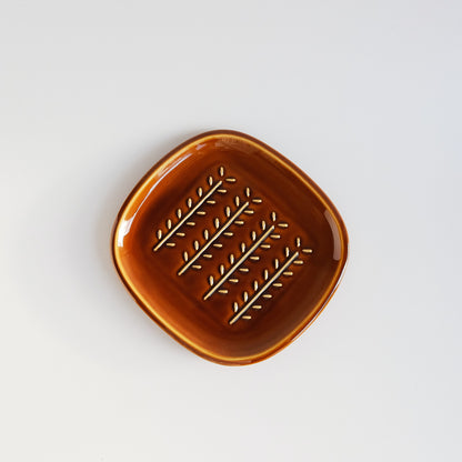Miyama Crust Toast Serving Plate 19cm - Ivory / Brown