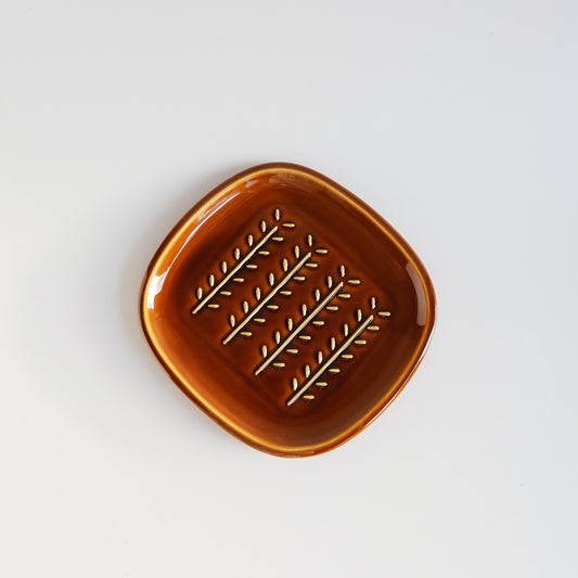 Miyama Crust Toast Serving Plate 19cm - Ivory / Brown