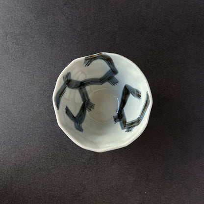 Octagonal Small Rice Bowl 14cm - Arabesque / Cherry Blossom