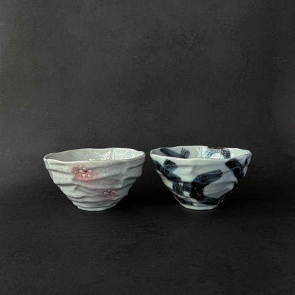 Octagonal Small Rice Bowl 14cm - Arabesque / Cherry Blossom
