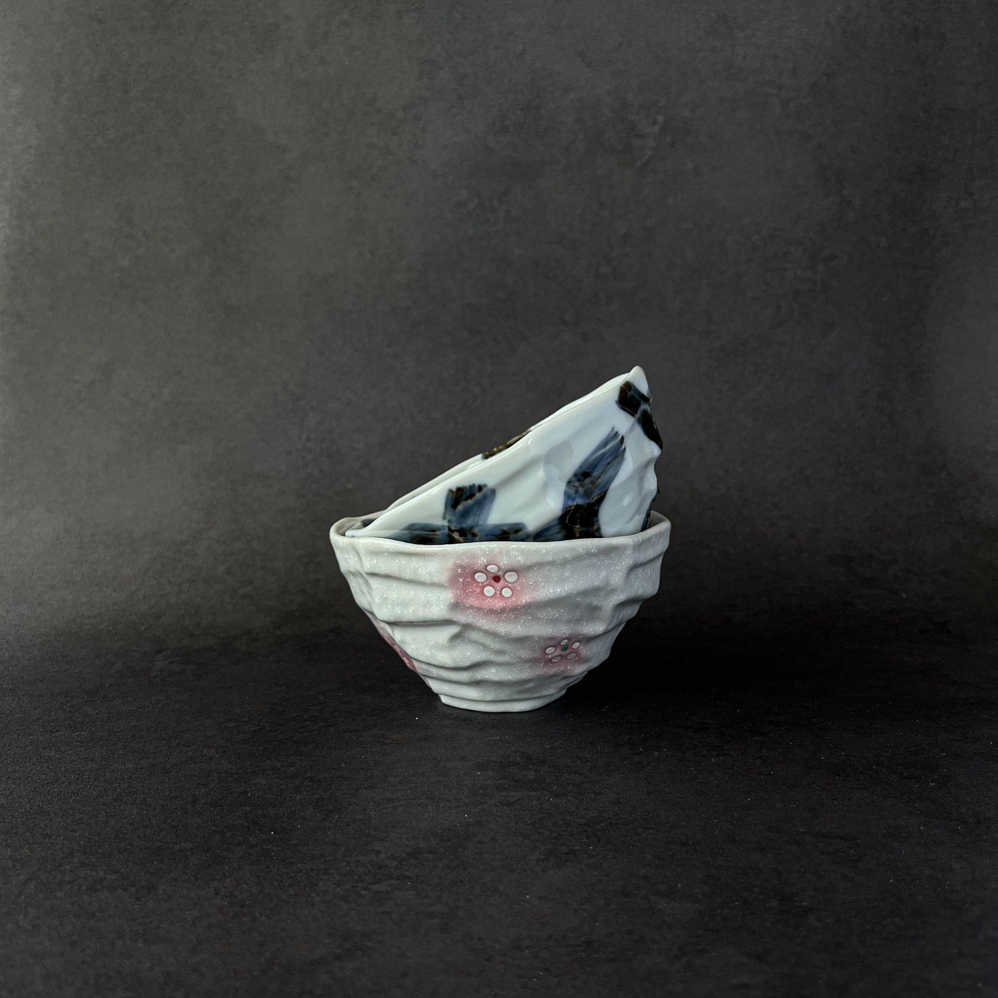 Octagonal Small Rice Bowl 14cm - Arabesque / Cherry Blossom