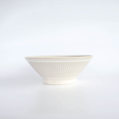 ALBEE Julienne Grass Pattern Ramen Noodle Large Bowl 21cm - Navy / Beige / Grey