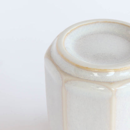 Rusty Unofu Octagonal Japanese Teacup 160ml - White