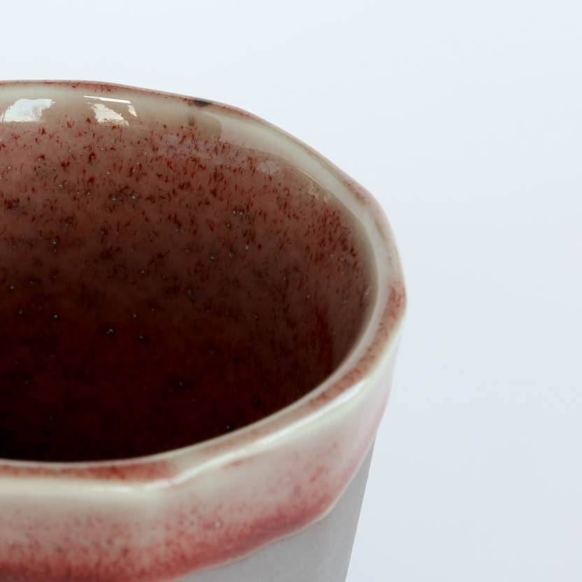 Cinnabar Sogi Japanese Teacup 180ml - Grey Red
