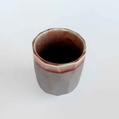 Cinnabar Sogi Japanese Teacup 180ml - Grey Red