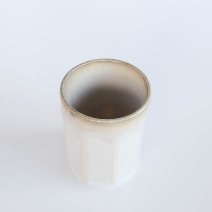 Rusty Unofu Octagonal Japanese Teacup 160ml - White