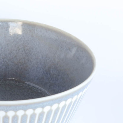 ALBEE Julienne Grass Pattern Bowl with Non Wrap Lid 13cm - Navy / Beige / Grey