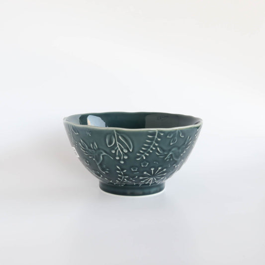 TERRA Hummingbird Ramen Noodle Large Bowl 18cm - Blue / Green