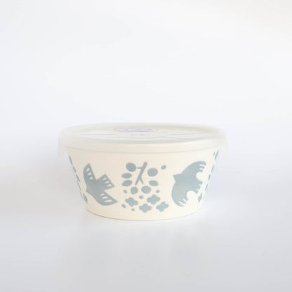 LINTU Plantaree Bowl with Non Wrap Lid 13cm - Blue / Aqua / White