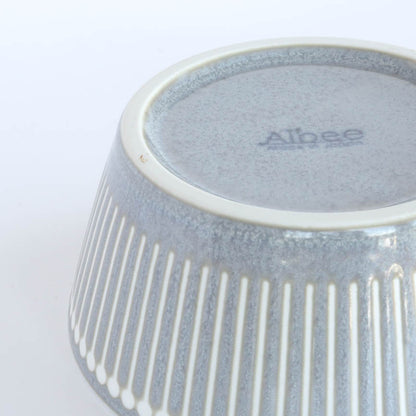 ALBEE Julienne Grass Pattern Bowl with Non Wrap Lid 13cm - Navy / Beige / Grey