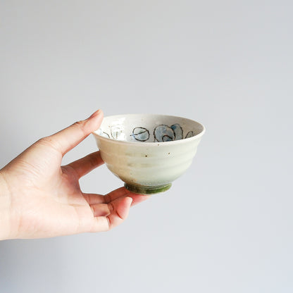 Rose Porcelain Small Rice Bowl 12cm - Red / Green
