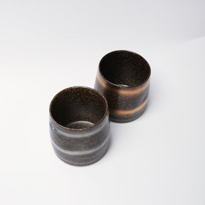 Rinka Arita Ware Japanese Whisky Cup Pair – Silver & Bronze