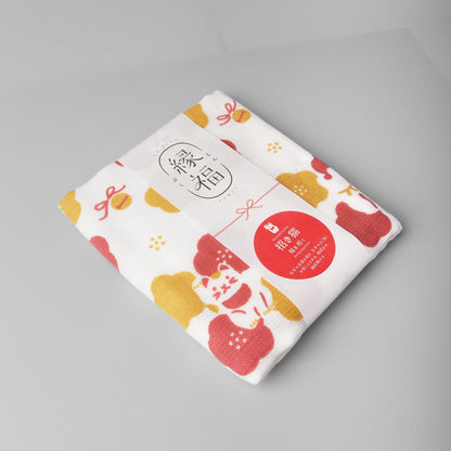Senshu Enfuku Gauze Face Towel - Beckoning Cat