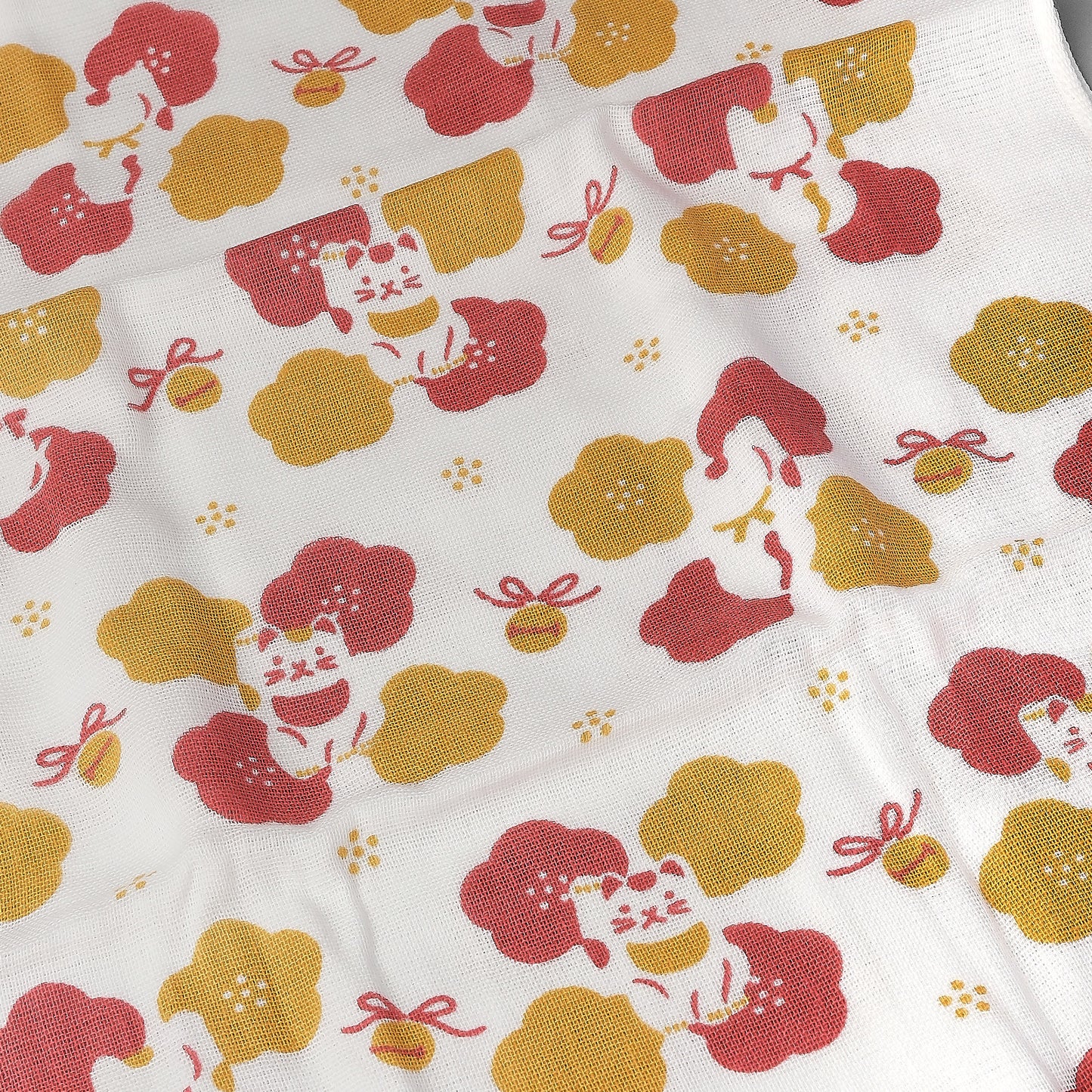 Senshu Enfuku Gauze Face Towel - Beckoning Cat