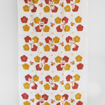 Senshu Enfuku Gauze Face Towel - Beckoning Cat