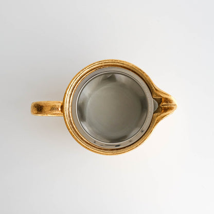 Hasami Ware Handmade Teapot and Teacups Set - Gold Glazed