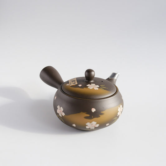 Tokoname-ware Teapot - Black Gold Sakura 280cc