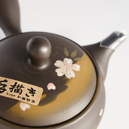 Tokoname-ware Teapot - Black Gold Sakura 280cc
