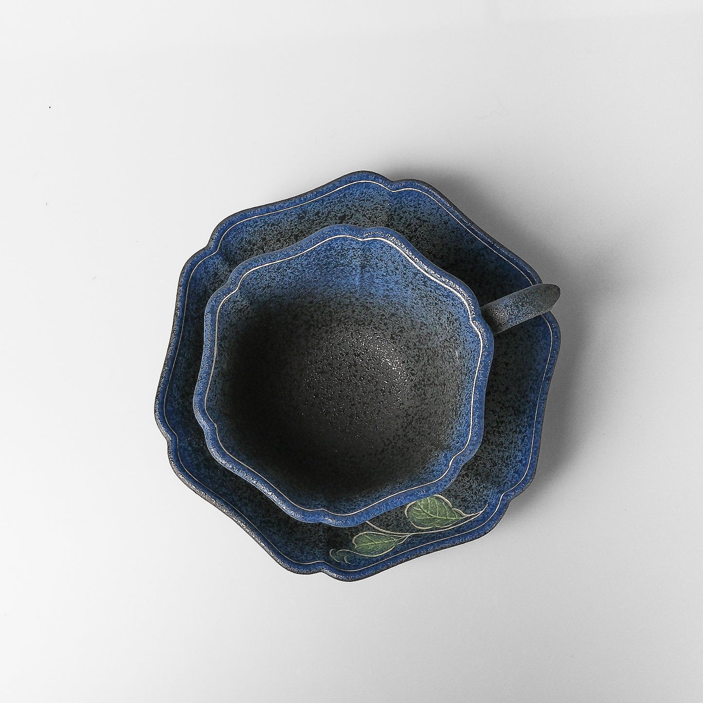 Yakishime Arita Ware Coffee Cup & Saucer - Bellflower (Indigo)