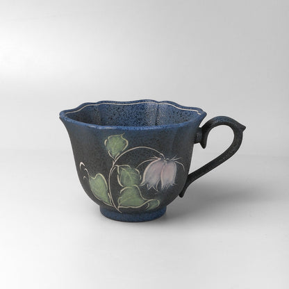 Yakishime Arita Ware Coffee Cup & Saucer - Bellflower (Indigo)