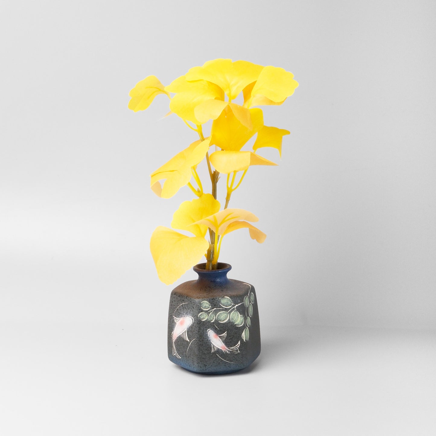 Yakishime Arita Ware Hexagonal Bud Vase - Koi