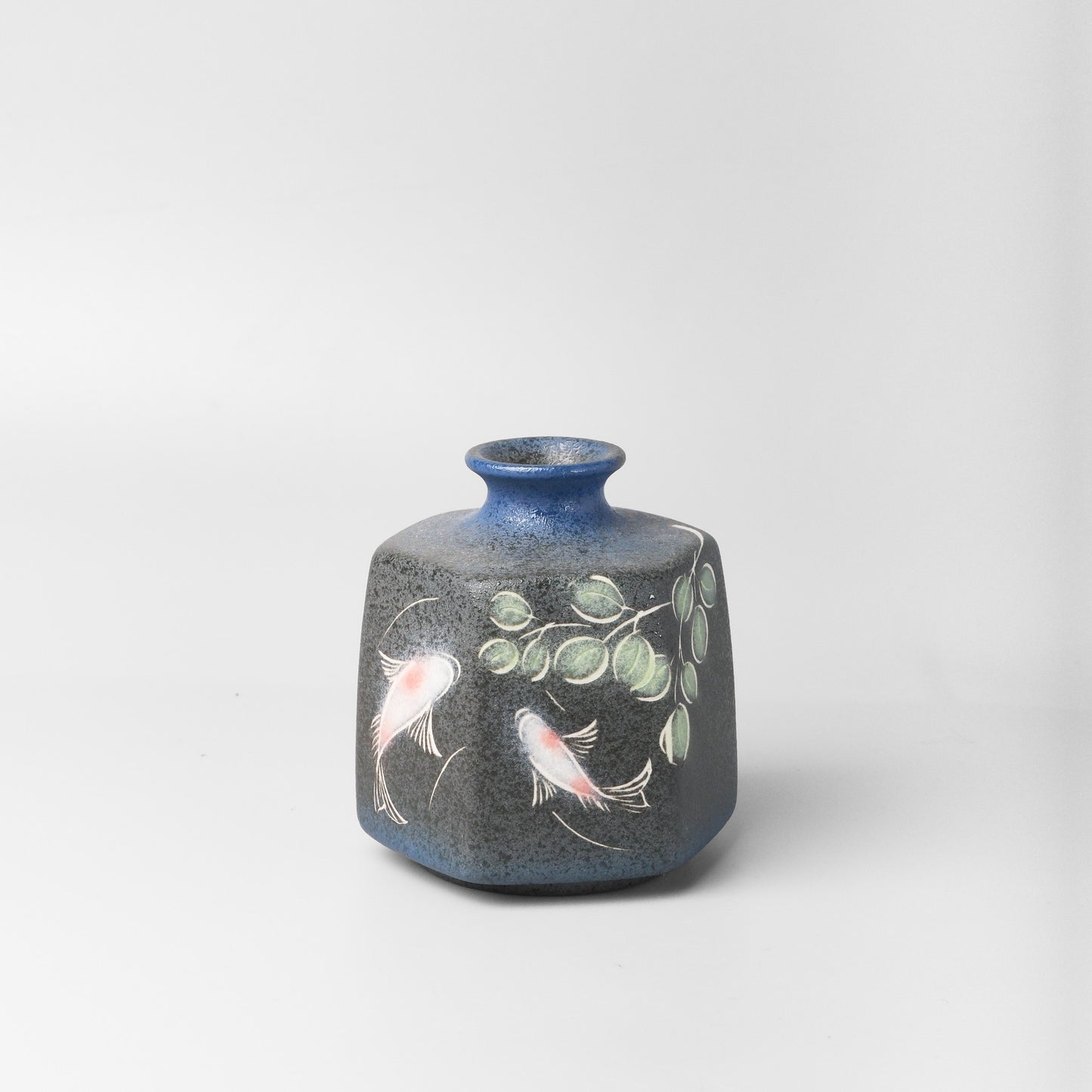 Yakishime Arita Ware Hexagonal Bud Vase - Koi