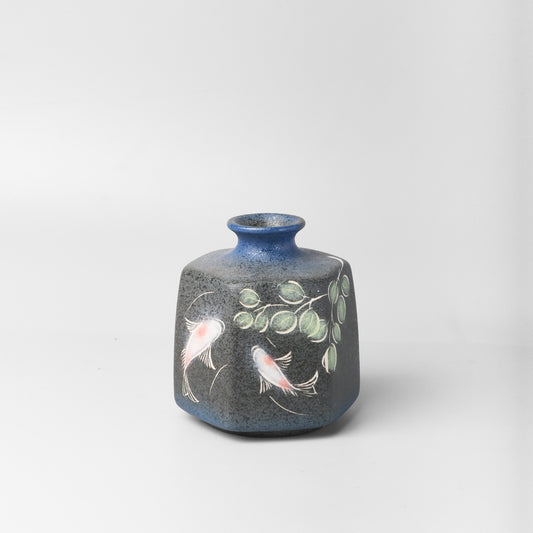 Yakishime Arita Ware Hexagonal Bud Vase - Koi