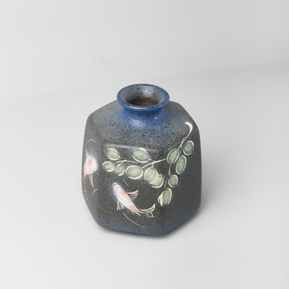 Yakishime Arita Ware Hexagonal Bud Vase - Koi