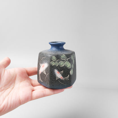 Yakishime Arita Ware Hexagonal Bud Vase - Koi
