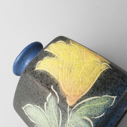 Yakishime Arita Ware Hexagonal Bud Vase - Golden Bloom