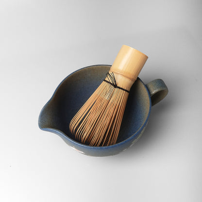 Yakishime Arita Ware Matcha Bowl with Spout and Handle - Koi