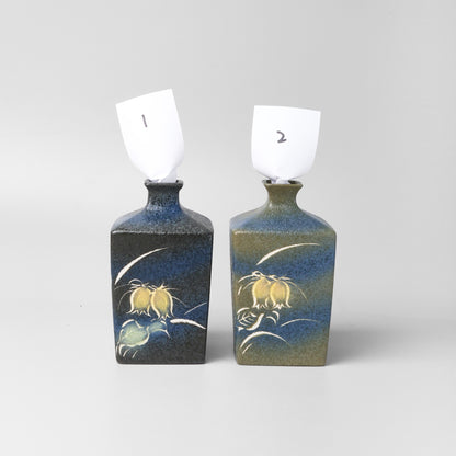 Yakishime Arita Ware Square Bud Vase - Bellflower