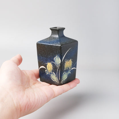Yakishime Arita Ware Square Bud Vase - Bellflower
