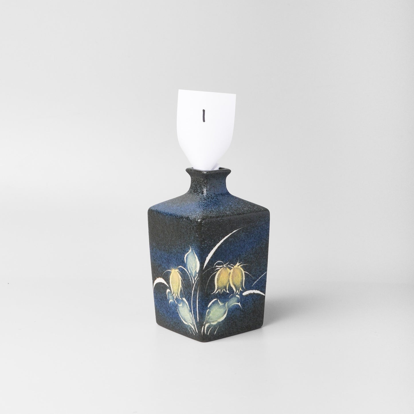 Yakishime Arita Ware Square Bud Vase - Bellflower