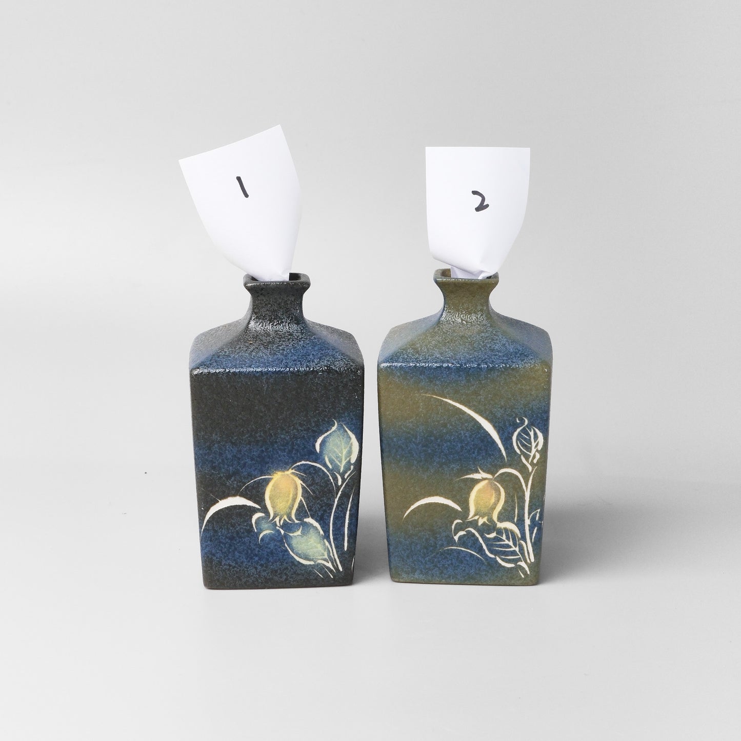 Yakishime Arita Ware Square Bud Vase - Bellflower