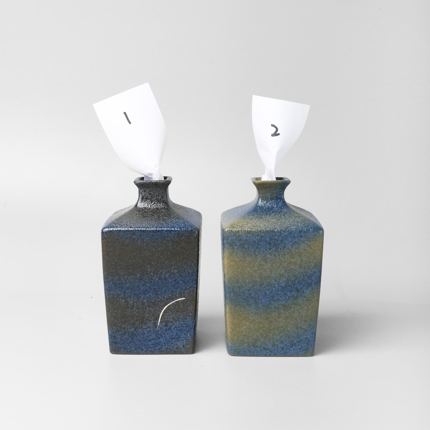 Yakishime Arita Ware Square Bud Vase - Bellflower