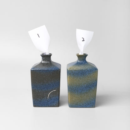Yakishime Arita Ware Square Bud Vase - Bellflower