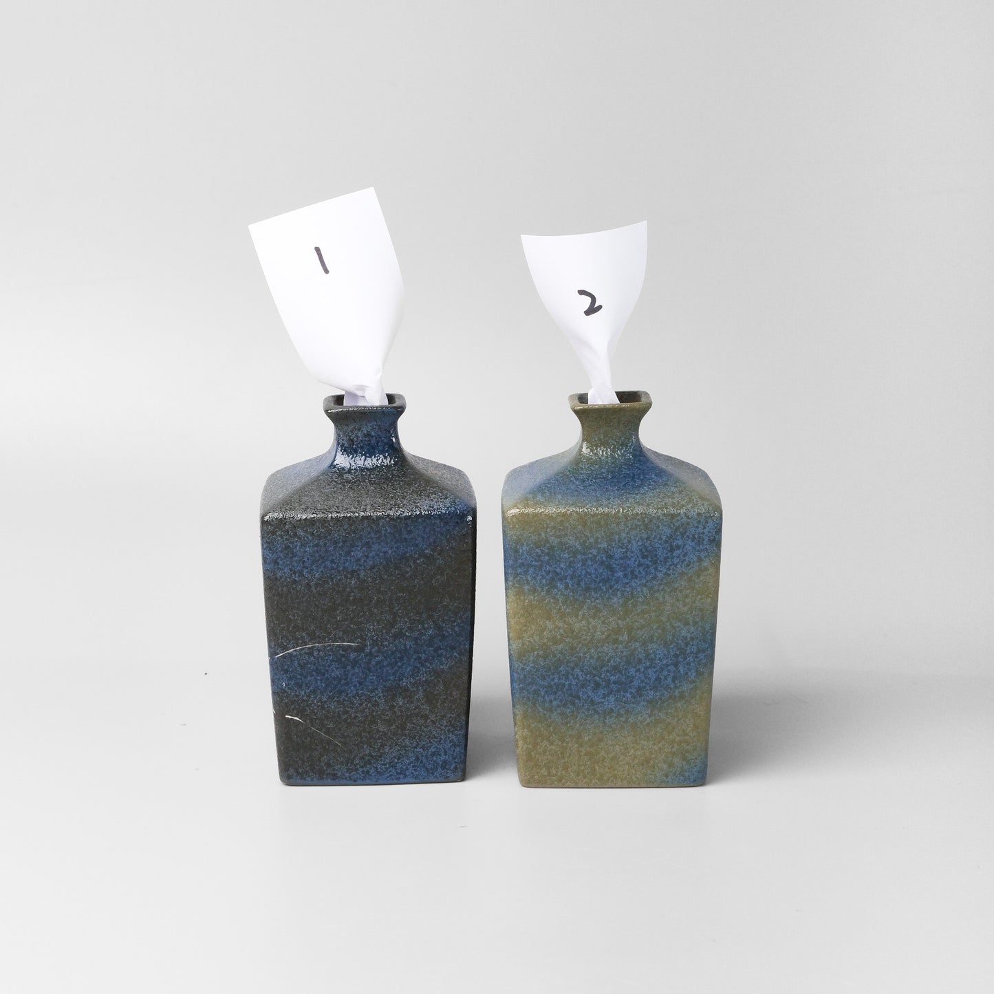 Yakishime Arita Ware Square Bud Vase - Bellflower