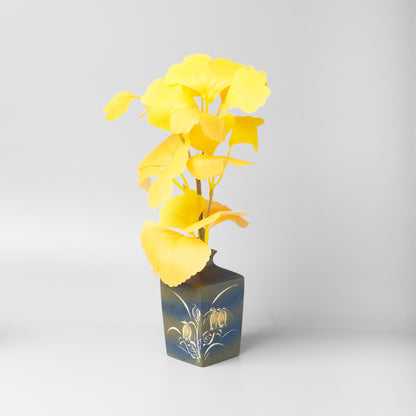 Yakishime Arita Ware Square Bud Vase - Bellflower