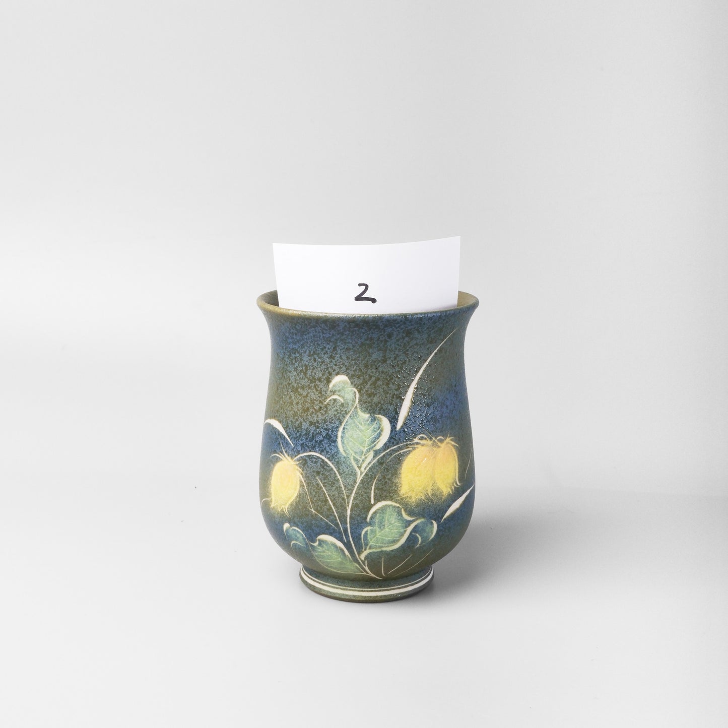 Yakishime Japanese Yunomi Teacup - Bell-shaped Clematis (Large)