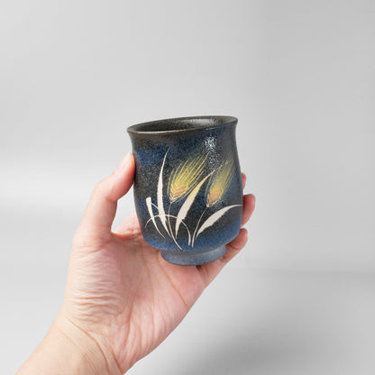 Yakishime Japanese Yunomi Teacup - Wheat (Small)